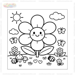 Tranh tô màu bông hoa 6 cánh đẹp