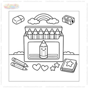 Tranh tô màu bút chì trong hộp