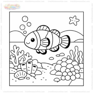 Tranh tô màu cá hề và rạn san hô Tranh tô màu cá hề và rạn san hô