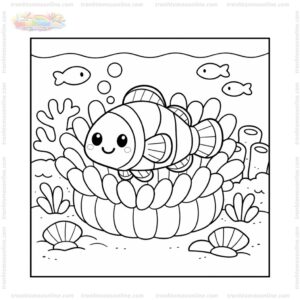 Tranh tô màu cá hề và hải quỳ Tranh tô màu cá hề và hải quỳ