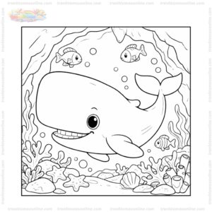 Tranh tô màu cá nhà táng bên hang đá