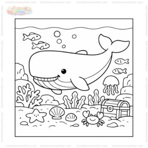 Tranh tô màu cá nhà táng dưới đáy đại dương