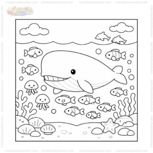 Tranh tô màu cá nhà táng và đàn cá