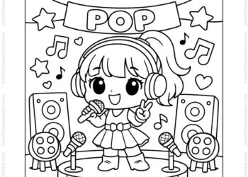 Tranh tô màu ca sĩ chibi