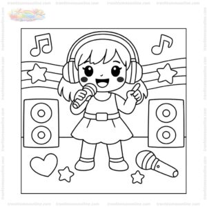 Tranh tô màu ca sĩ đơn giản