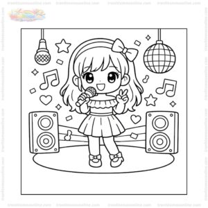 Tranh tô màu ca sĩ nữ đẹp