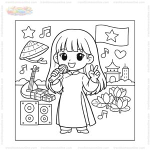 Tranh tô màu ca sĩ Việt Nam