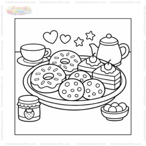 Tranh tô màu cái đĩa đựng bánh