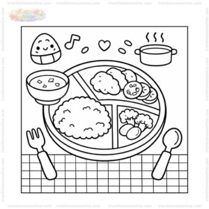 Tranh tô màu cái đĩa đựng cơm