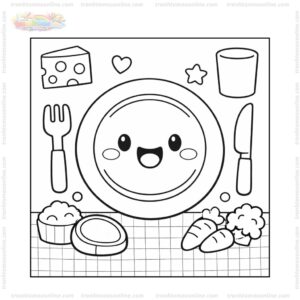 Tranh tô màu cái đĩa hoạt hình