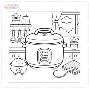 Tranh tô màu cái nồi cơm