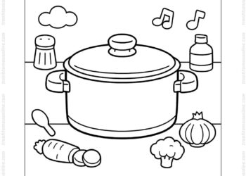 Tranh tô màu cái nồi inox