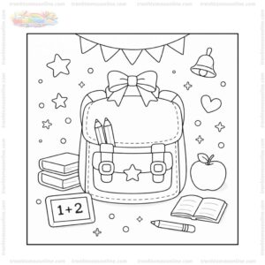 Tranh tô màu cặp sách ngày khai giảng Tranh tô màu cặp sách ngày khai giảng