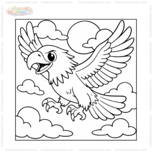 Tranh tô màu chim đại bàng bay trên bầu trời Tranh tô màu chim đại bàng bay trên bầu trời