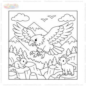 Tranh tô màu chim đại bàng săn mồi Tranh tô màu chim đại bàng săn mồi