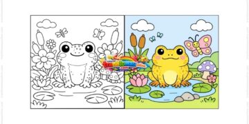 tranh tô màu con cóc