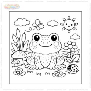 Tranh tô màu con cóc trong vườn Tranh tô màu con cóc trong vườn