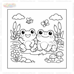 Tranh tô màu con cóc và bạn ếch Tranh tô màu con cóc và bạn ếch
