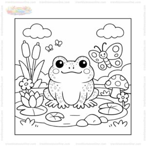 Tranh tô màu con cóc và chú bướm Tranh tô màu con cóc và chú bướm