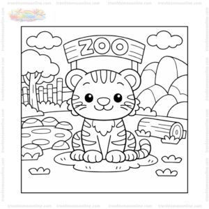 Tranh tô màu con hổ trong sở thú Tranh tô màu con hổ trong sở thú