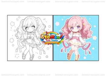 tranh tô màu công chúa anime