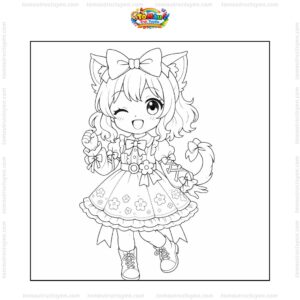 Tranh tô màu công chúa anime cho bé