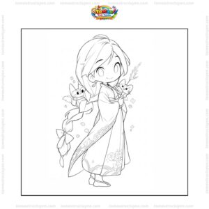 Tranh tô màu công chúa anime cổ trang