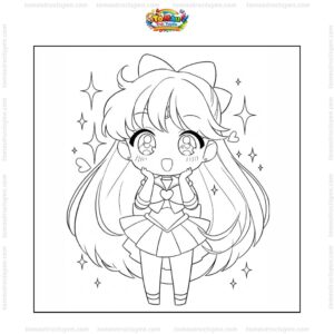 Tranh tô màu công chúa anime đơn giản