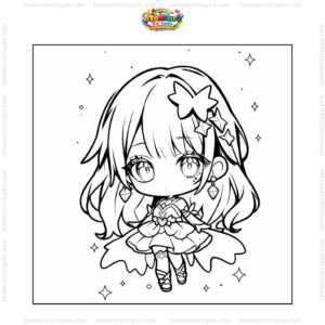 Tranh tô màu công chúa anime ngầu