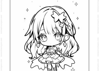 Tranh tô màu công chúa anime ngầu