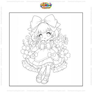 Tranh tô màu công chúa anime Nhật Bản