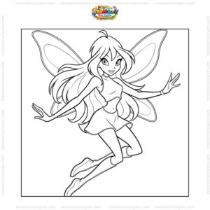 Tranh tô màu Winx Bloom bay