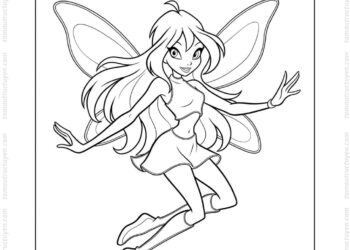 Tranh tô màu Winx Bloom bay