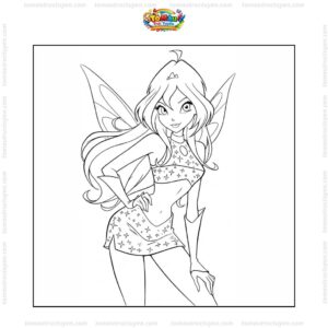 Tranh tô màu công chúa Bloom đẹp