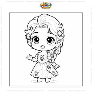 Tranh tô màu công chúa Elsa chibi