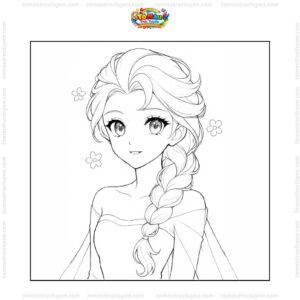 Tranh tô màu công chúa Elsa cute