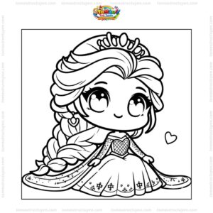 Tranh tô màu công chúa Elsa đẹp