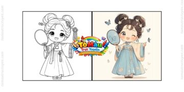 tranh tô màu công chúa hàn quốc