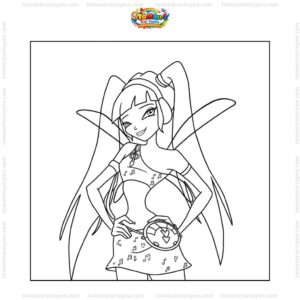 Tranh tô màu Winx Musa đẹp
