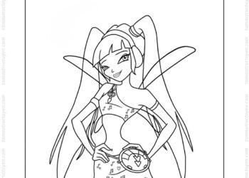 Tranh tô màu Winx Musa đẹp