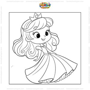 Tranh tô màu công chúa ngủ trong rừng chibi