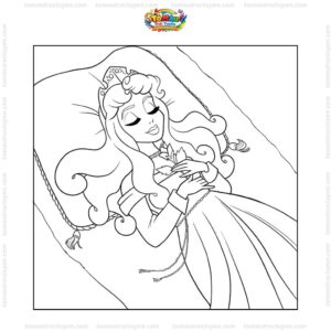 Tranh tô màu công chúa ngủ trong rừng cho bé