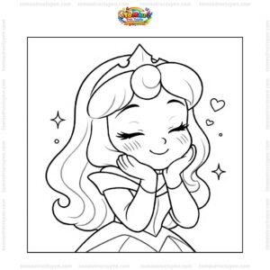 Tranh tô màu công chúa ngủ trong rừng cute