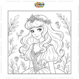 Tranh tô màu công chúa ngủ trong rừng đẹp