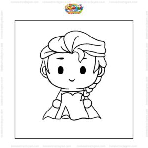 Tranh tô màu Elsa đơn giản