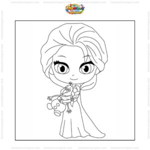 Tranh tô màu Elsa và người tuyết