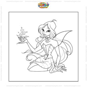 Tranh tô màu Flora công chúa Winx