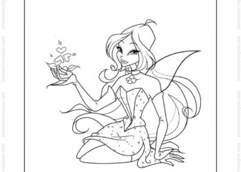 Tranh tô màu Flora công chúa Winx
