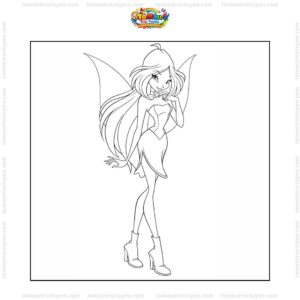 Tranh tô màu Flora Winx xinh xắn
