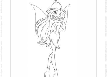 Tranh tô màu Flora Winx xinh xắn